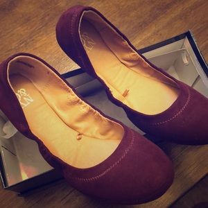 Purple suede flats